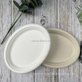 Biodegradable Sugarcane Bagasse 10 Inches Oval Plates